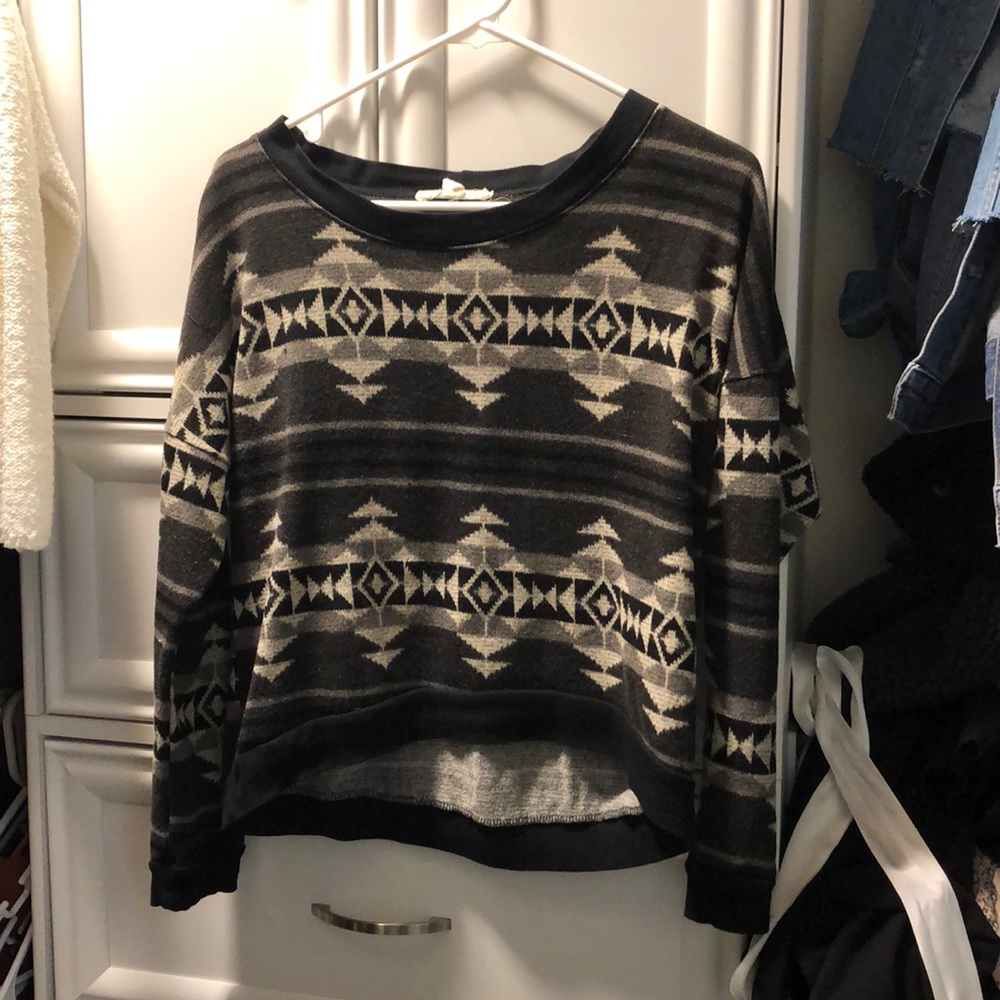 Painted threads brass plum sweater XS